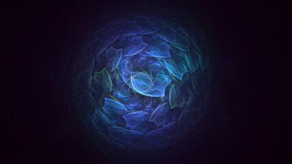 3D rendering abstract colorful fractal light background