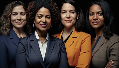 Empowering Women in Workplace Inclusivity: Celebrating International Women's Day with Diversity Equity Inclusion (DEI) in Politics Industry with Multiracial Female Politicians (Generative AI) - obrazy, fototapety, plakaty