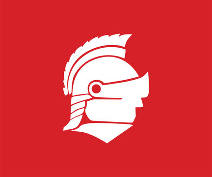 TITAN HELMET LOGO, silhouette of simple warrior helm vector illustrations