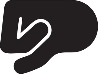 Hand icon symbol in black vector image , illustration of the human finger