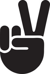 Hand icon symbol in black vector image , illustration of the human finger