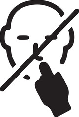 Hand icon symbol in black vector image , illustration of the human finger