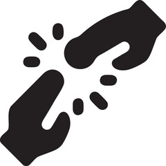 Hand icon symbol in black vector image , illustration of the human finger