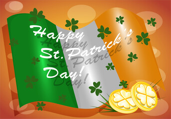 Cute ireland flag for st patricks holiday in illustration