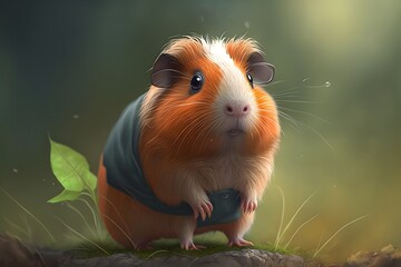 cute guinea pig character created using AI Generative Technology