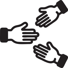 Hand icon symbol in black vector image , illustration of the human finger