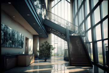 Obraz premium Modern Visionary Interior Design Concept with Futuristic Architecture concept. Ai generated