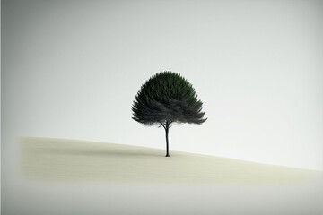 Minimalist Serene and peaceful Landscape illustration with calm tranquil atmosphere. Ai generated