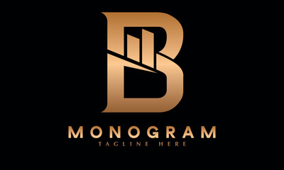 Alphabet B abstract monogram vector letter logo template