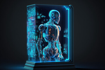 Futuristic AI Robot Hologram
