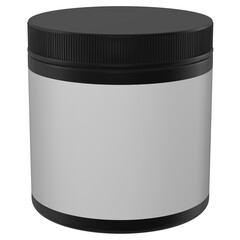 Realistic 3D jar rendering mockup on white background