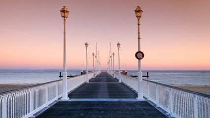 Thiers jetty and beach of  Arcachon city in Nouvelle-Aquitaine coast