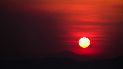 sunset in the mountains