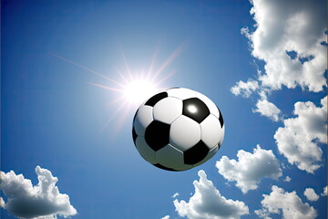 Soccer ball hits goal net, Made by AI,Artificial intelligence