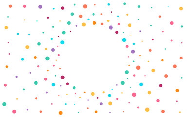 Color Circle Happy Vector White Background.