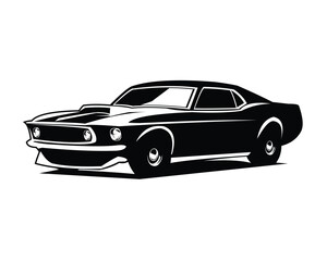 isolated car ford Mustang 429 vector illustration - obrazy, fototapety, plakaty