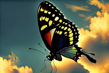 black swallowtail butterfly on a flower