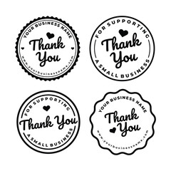 Set of thank you label badge
