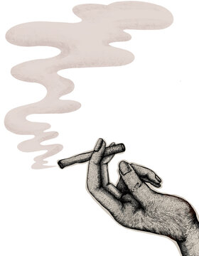 smoking man drawing illustration