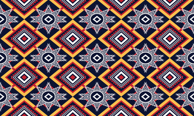 Geometric ethnic flower pattern for background,fabric,wrapping,clothing,wallpaper,Batik,carpet,embroidery style.