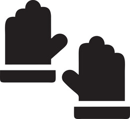 Hand icon symbol in black vector image , illustration of the human finger