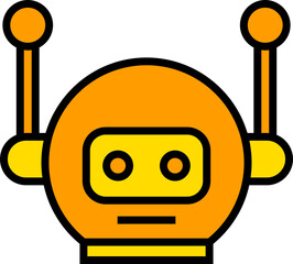 cartoon robot head avatar illustration
