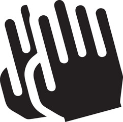 Hand icon symbol in black vector image , illustration of the human finger