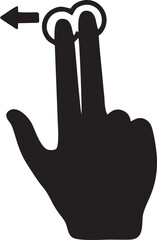 Hand icon symbol in black vector image , illustration of the human finger