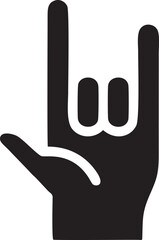 Hand icon symbol in black vector image , illustration of the human finger
