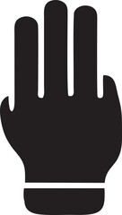 Hand icon symbol in black vector image , illustration of the human finger