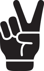 Hand icon symbol in black vector image , illustration of the human finger