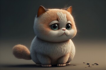 Fototapeta premium cute cat character created using AI Generative Technology