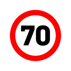 speed limit road sign in trendy flat design