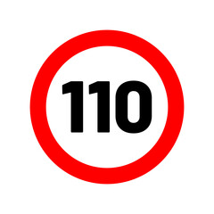 speed limit road sign in trendy flat design