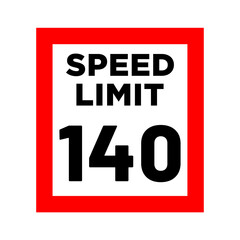 speed limit road sign in trendy flat design