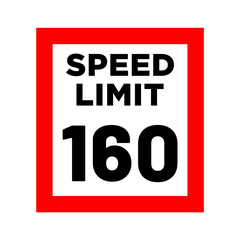 speed limit road sign in trendy flat design
