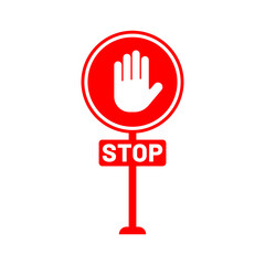 stop sign vector icon in trendy flat style