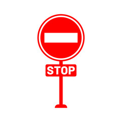 stop sign vector icon in trendy flat style