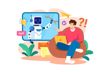 Chatbot robot support people in the office