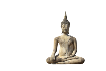 Stucco buddha statue isolated on transparent background png file