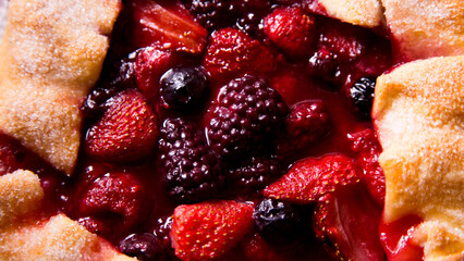 Red fruit galette. The galette des rois is a cake that celebrates the Epiphany, traditionally sold and consumed during the first days of the year in France and Belgium.