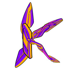 Graffiti alphabet Mecha illustration mural