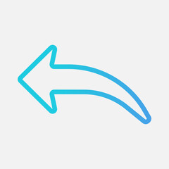 Left arrow icon vector illustration in gradient style, use for website mobile app presentation