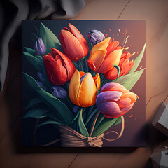 Tulips Painting generative ai