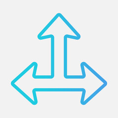 Triple arrow icon vector illustration in gradient style, use for website mobile app presentation