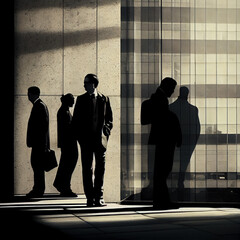silhouettes of finance people, generative ai