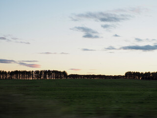 夕暮れの北海道