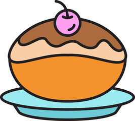 dessert and cake icon illustration