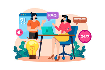 Service guide answers customer FAQ