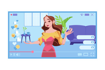 Female Social Media Influencers Doing A Live Stream